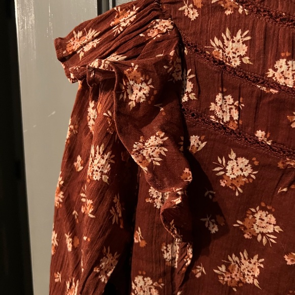 Madewell Floral Print Ruffle Collar Long Sleeve Too - Picture 9 of 10